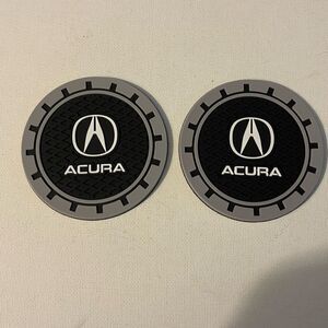 Acura car cup Coasters in black and gray. Set of 2 NWT
